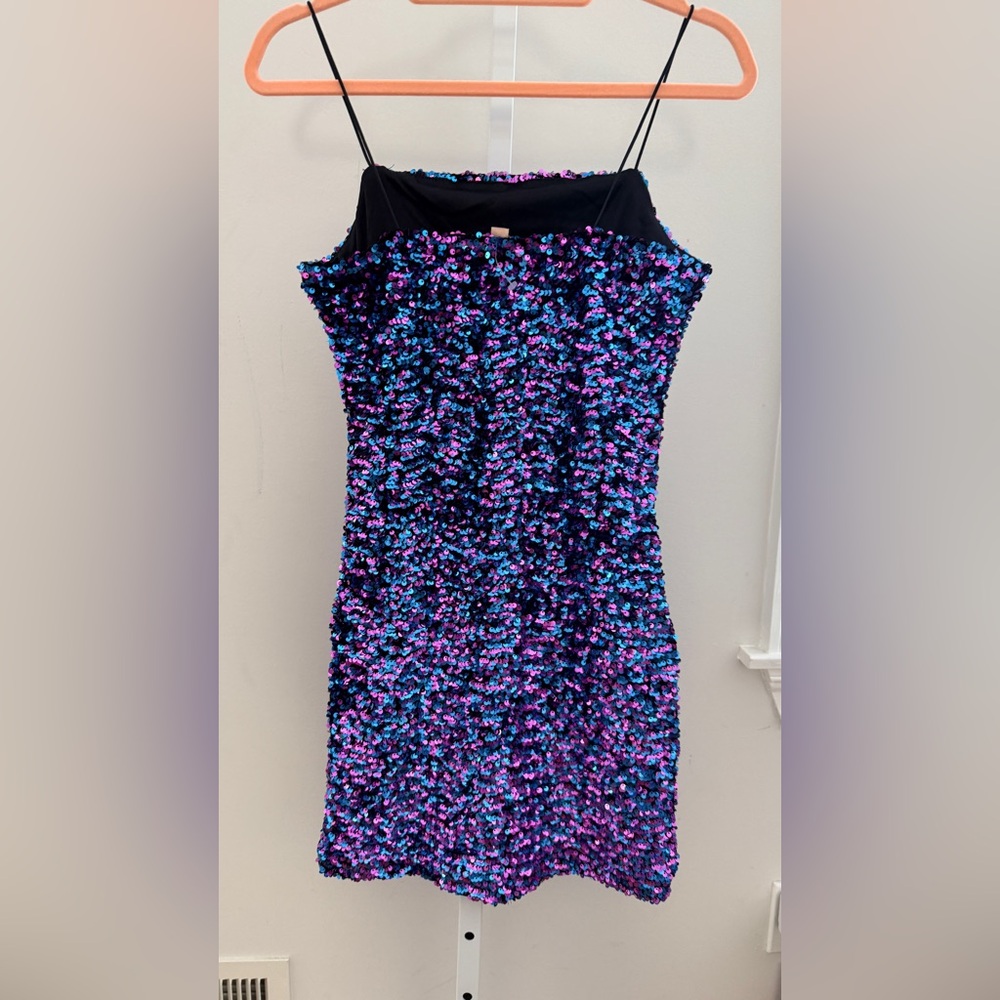 Cami Mini Dress Blue‎ Purple Night Out Party size L - Picture 7 of 8